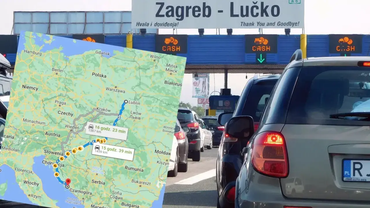 Trasa z Polski do Albanii samochodem, widok na autostradę w Chorwacji.