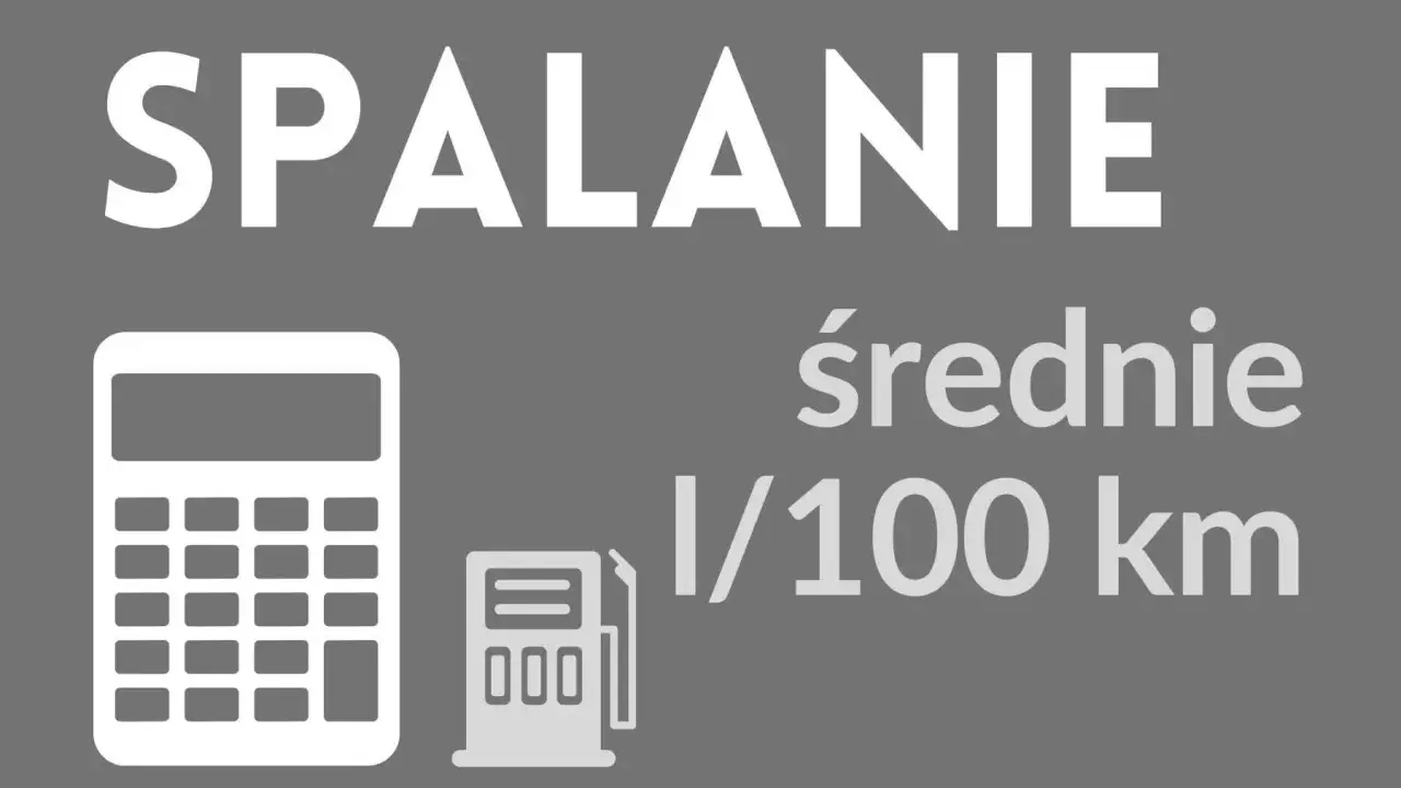 Grafika pokazuje kalkulator i dystrybutor paliwa, symbolizujące jak obliczyć spalanie samochodu.