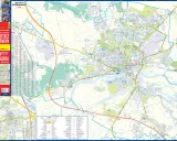 Mapa drogowa Gorzowa Wielkopolskiego i Zielonej Góry z zaznaczonymi trasami i planami miast.
