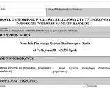Wniosek o umorzenie należności z tytułu grzywny nałożonej w drodze mandatu karnego. Dane wnioskodawcy i organu podatkowego.