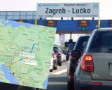 Trasa z Polski do Albanii samochodem, widok na autostradę w Chorwacji.