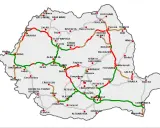 Mapa drogowa Rumunii z zaznaczonymi miastami i trasami. Wjazd do kraju od zachodu, przez Nădlac i Arad.
