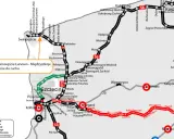 Mapa drogowa z zaznaczoną trasą S3 Świnoujście - Międzyzdroje.