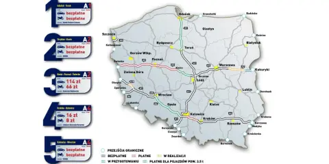 Mapa pokazuje autostrady w Polsce, ich długość i opłaty. Ile jest autostrad w Polsce? Zobacz na mapie!