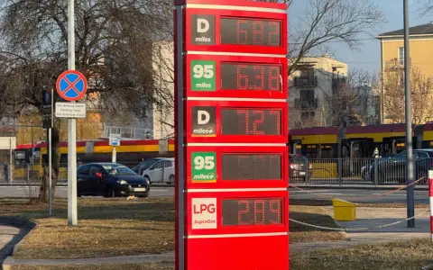 Ceny paliwa na Węgrzech: diesel 6.87, benzyna 95 6.38, LPG 2.89.