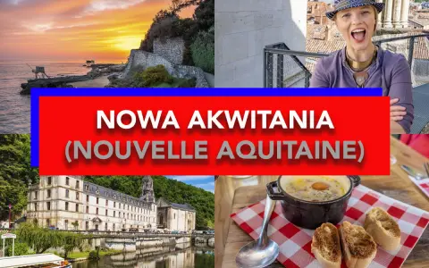 Nowa Akwitania, kraina historyczna we Francji z Bordeaux, oferuje zachody słońca nad oceanem, zabytkowe budowle i pyszne jedzenie.