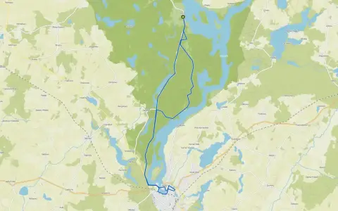 Trasa rowerowa przez malownicze jeziora i lasy, łącząca miasto na trasie Toruń-Świecie.