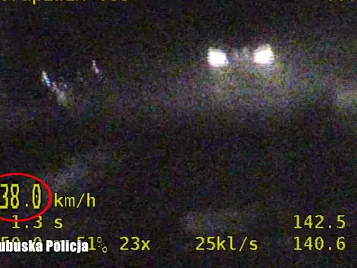 Prędkość 138 km/h zarejestrowana przez Lubuską Policję. Taki wynik może oznaczać mandat za wyprzedzanie na zakazie.