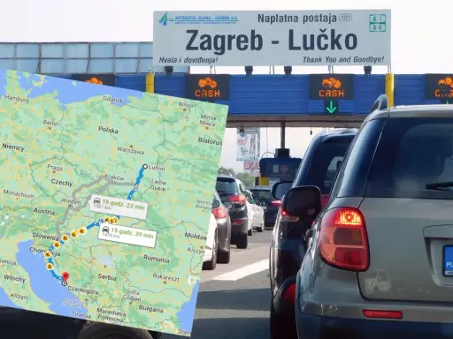 Trasa z Polski do Albanii samochodem, widok na autostradę w Chorwacji.