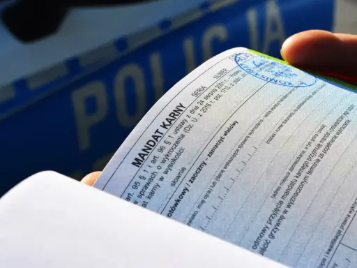 Dłoń trzyma mandat karny. Czy można uniknąć płacenia mandatu? Dokument zawiera rubryki do wypełnienia, np. odmowa przyjęcia.