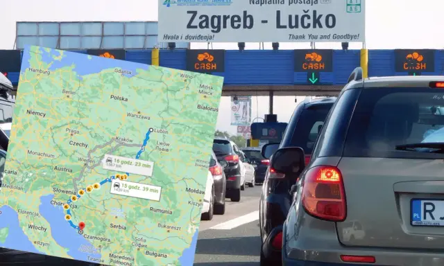 Trasa z Polski do Albanii samochodem, widok na autostradę w Chorwacji.