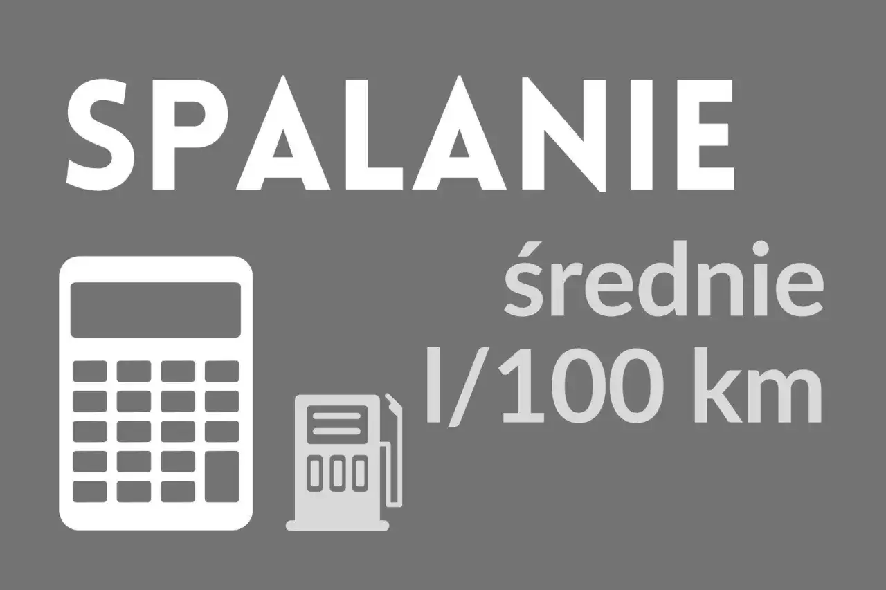 Grafika pokazuje kalkulator i dystrybutor paliwa, symbolizujące jak obliczyć spalanie samochodu.