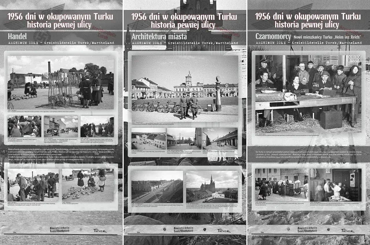 Wystawa o okupowanym Turku, najstarszym mieście w Finlandii. Zdjęcia pokazują handel, architekturę i nowych mieszkańców.