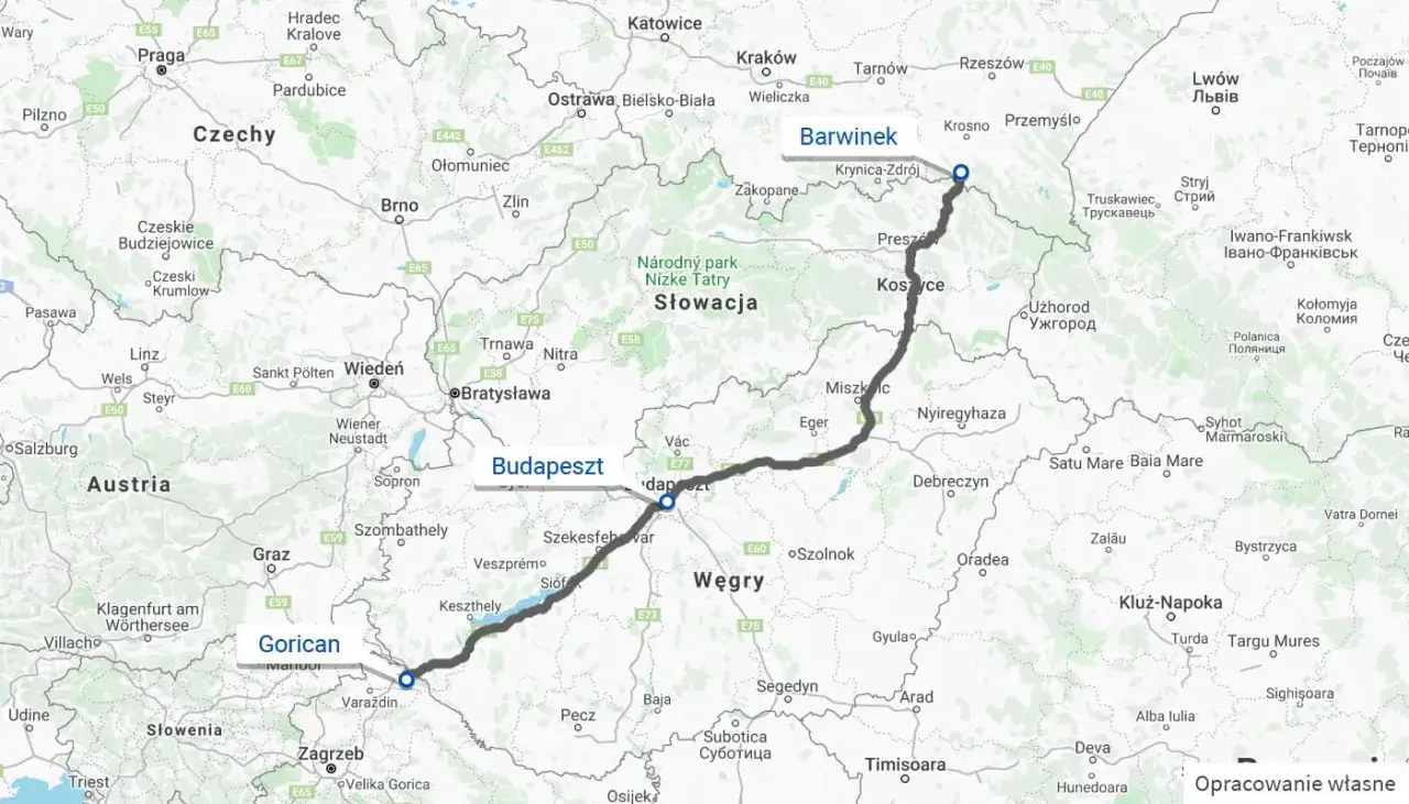 Trasa Polska-Chorwacja samochodem: od Barwinka przez Budapeszt do Gorican.